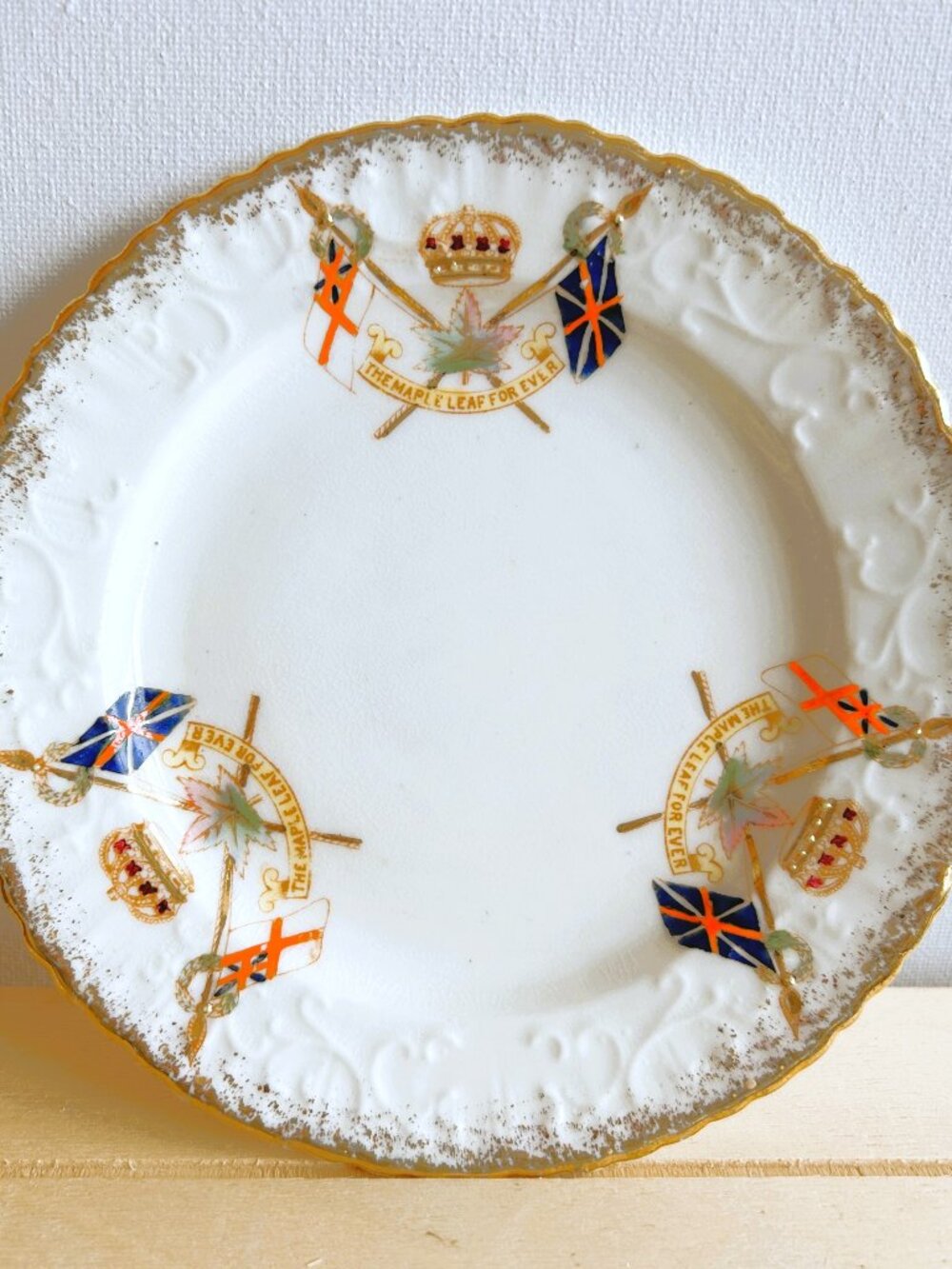 Antique Maple Leaf Forever Commemorative Plate by William Lowe